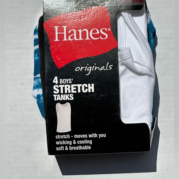 NEW Boys 4 pack Hanes Ultimate Stretch Tanks - Picture 2 of 4